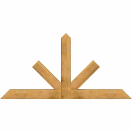 Ekena Millwork Saratoga Rough Sawn Timber Gable Bracket, Western Red Cedar, 84"W x 42"H x 4"D x 6"F, 12/12 Pitch GBW084X42X0406SAR00RWR